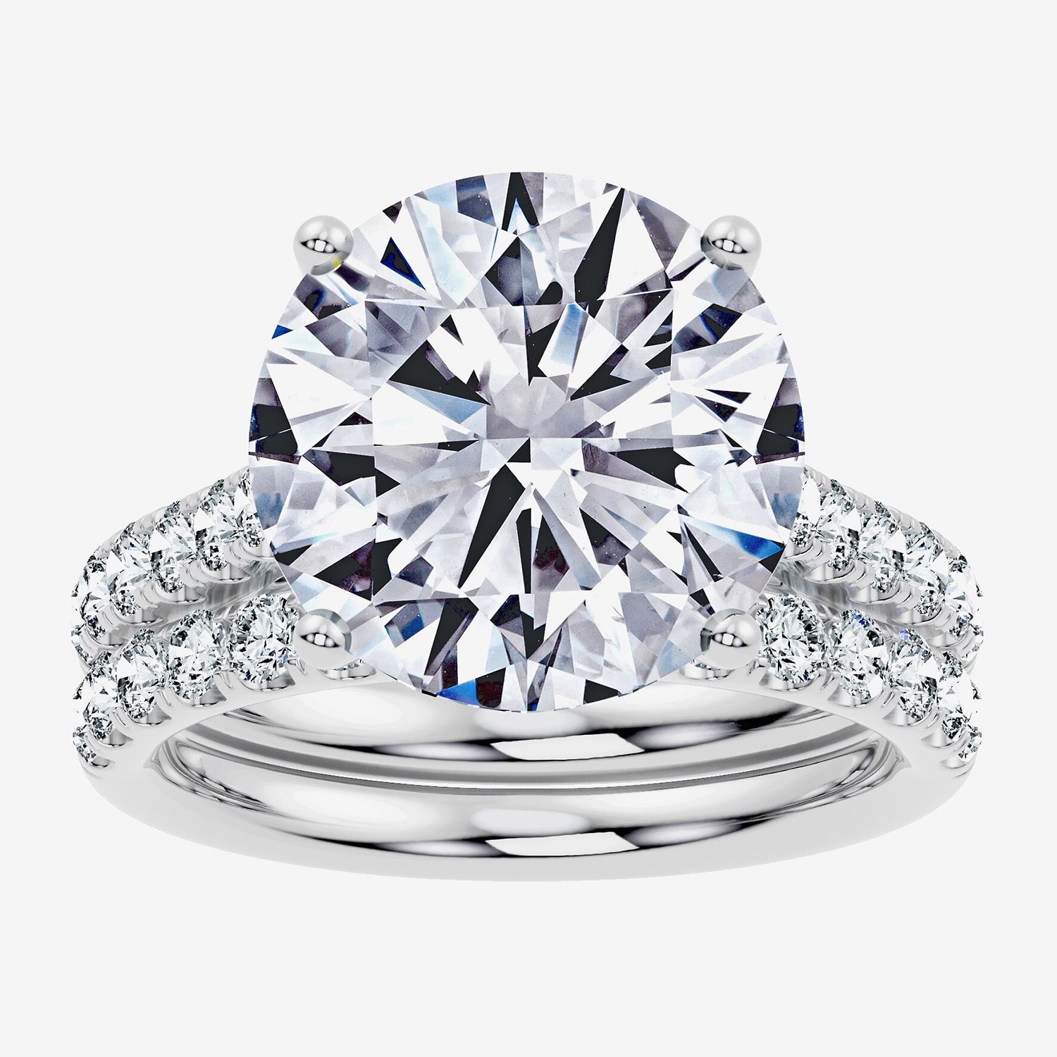 Signature By Modern Bride (F-G / Vs2-Si1) Womens Ct.T.W. Lab Grown White Diamond 14K Gold Round Side Stone Bridal Set