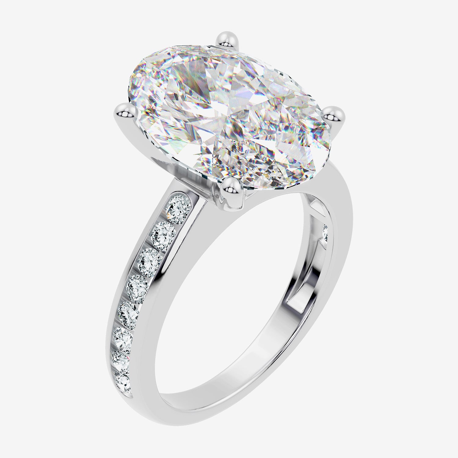 Signature By Modern Bride (F-G / Vs2-Si1) Womens 1/2 CT. T.W. Lab Grown White Diamond 14K Gold Oval Side Stone Engagement Ring