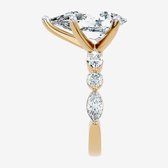Signature By Modern Bride (F-G / Vs2-Si1) Womens 6 CT. T.W. Lab Grown White Diamond 14K Gold Pear Side Stone Engagement Ring