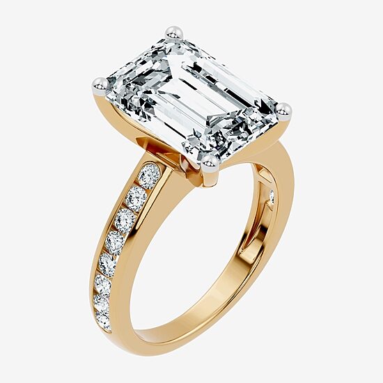 Signature By Modern Bride (F-G / Vs2-Si1) Womens 10 1/2 Ct. T.W. Lab Grown White Diamond 14K Gold Side Stone Engagement Ring
