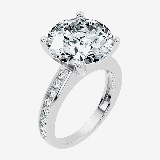 Signature By Modern Bride (F-G / Vs2-Si1) Womens 10 1/2 Ct. T.W. Lab Grown White Diamond 14K Gold Round Side Stone Engagement Ring