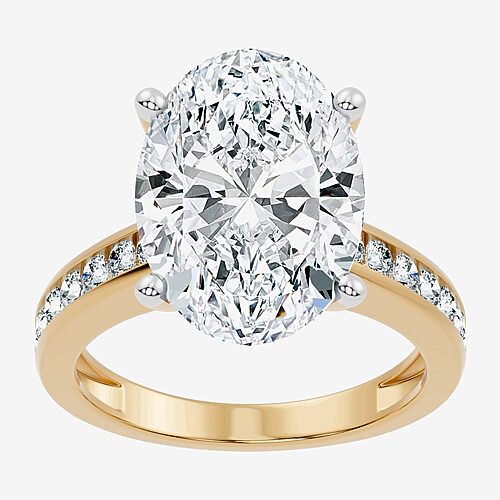 Modern Bride Signature By  (f-g / Vs2-si1) Womens 8 1/2 Ct. T.w. Lab Grown White Diamond 14k Gold Ova In Yellow