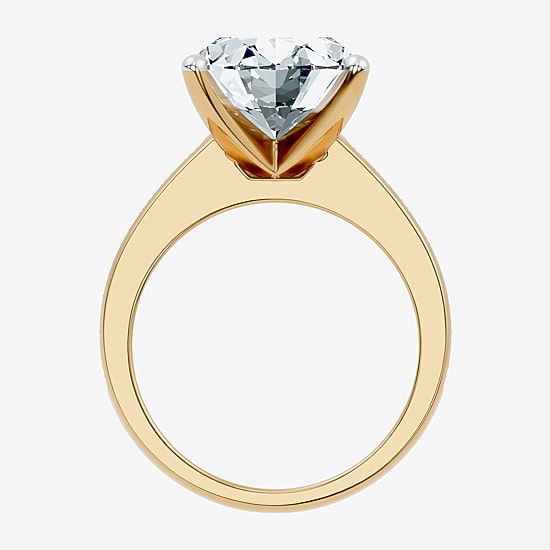 Signature By Modern Bride (F-G / Vs2-Si1) Womens 8 1/2 Ct. T.W. Lab Grown White Diamond 14K Gold Oval Side Stone Engagement Ring