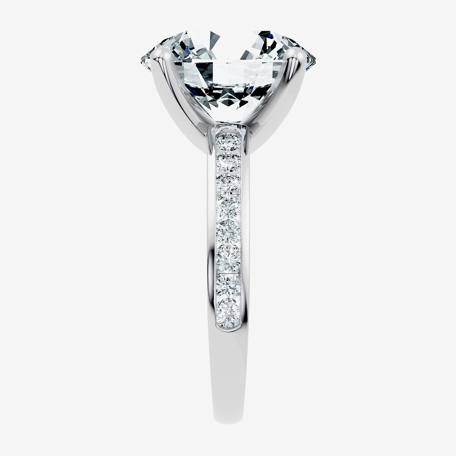 Signature By Modern Bride (F-G / Vs2-Si1) Womens 1/2 CT. T.W. Lab Grown White Diamond 14K Gold Round Side Stone Engagement Ring