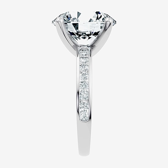 Signature By Modern Bride (F-G / Vs2-Si1) Womens 10 1/2 Ct. T.W. Lab Grown White Diamond 14K Gold Round Side Stone Engagement Ring