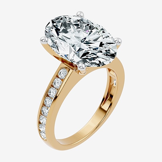Signature By Modern Bride (F-G / Vs2-Si1) Womens 8 1/2 Ct. T.W. Lab Grown White Diamond 14K Gold Oval Side Stone Engagement Ring