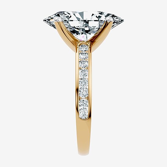 Signature By Modern Bride (F-G / Vs2-Si1) Womens 8 1/2 Ct. T.W. Lab Grown White Diamond 14K Gold Oval Side Stone Engagement Ring