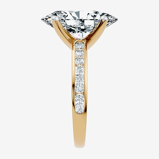 Signature By Modern Bride (F-G / Vs2-Si1) Womens 10 1/2 Ct. T.W. Lab Grown White Diamond 14K Gold Oval Side Stone Engagement Ring