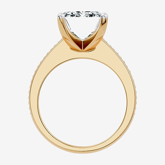 Signature By Modern Bride (F-G / Vs2-Si1) Womens 10 1/2 Ct. T.W. Lab Grown White Diamond 14K Gold Side Stone Engagement Ring
