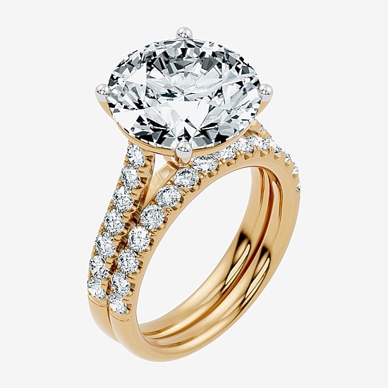 Signature By Modern Bride (F-G / Vs2-Si1) Womens 9 Ct.T.W. Lab Grown White Diamond 14K Gold Round Side Stone Bridal Set