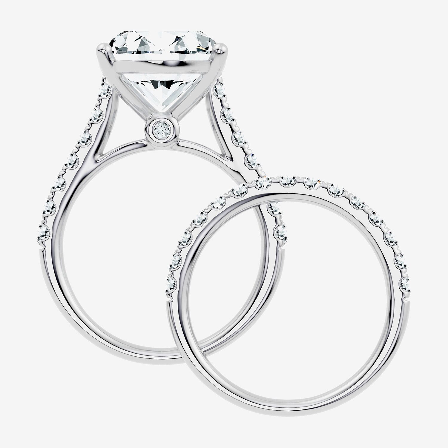 Signature By Modern Bride (F-G / Vs2-Si1) Womens Ct.T.W. Lab Grown White Diamond 14K Gold Oval Side Stone Bridal Set