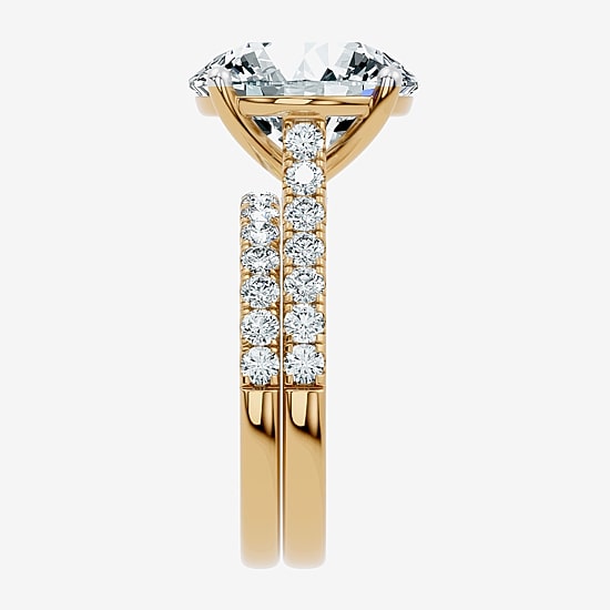Signature By Modern Bride (F-G / Vs2-Si1) Womens 9 Ct.T.W. Lab Grown White Diamond 14K Gold Round Side Stone Bridal Set