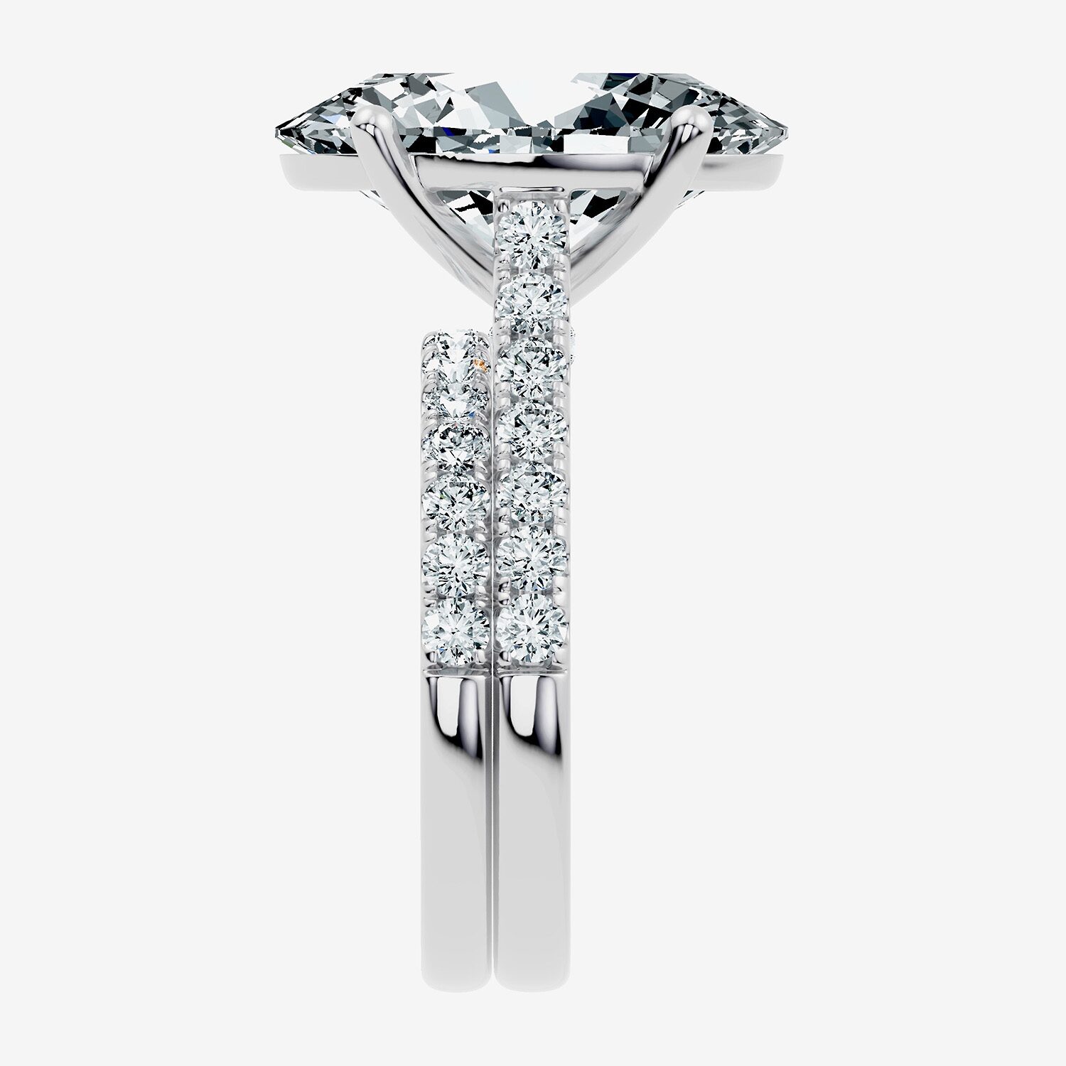 Signature By Modern Bride (F-G / Vs2-Si1) Womens Ct.T.W. Lab Grown White Diamond 14K Gold Oval Side Stone Bridal Set
