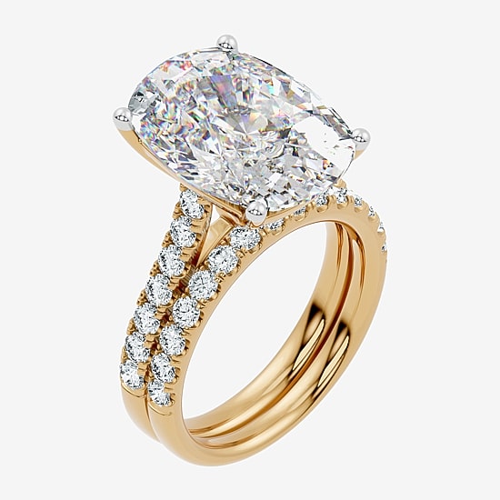 Signature By Modern Bride (F-G / Vs2-Si1) Womens 11 Ct.T.W. Lab Grown White Diamond 14K Gold Cushion Side Stone Bridal Set