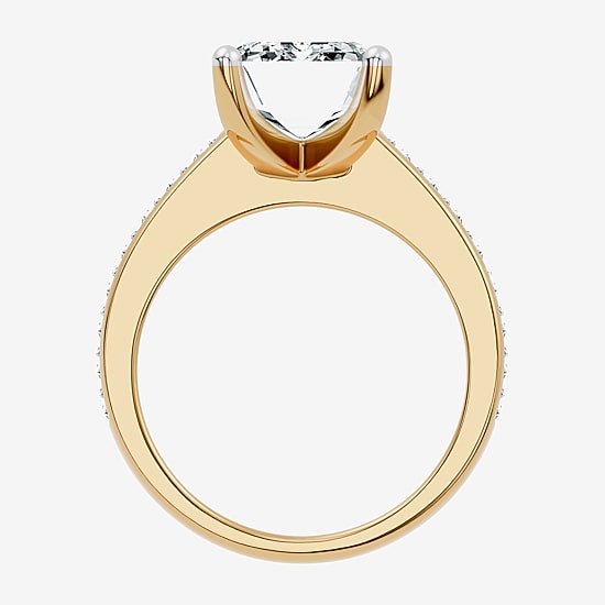 Signature By Modern Bride (F-G / Vs2-Si1) Womens 6 1/2 Ct. T.W. Lab Grown White Diamond 14K Gold Side Stone Engagement Ring