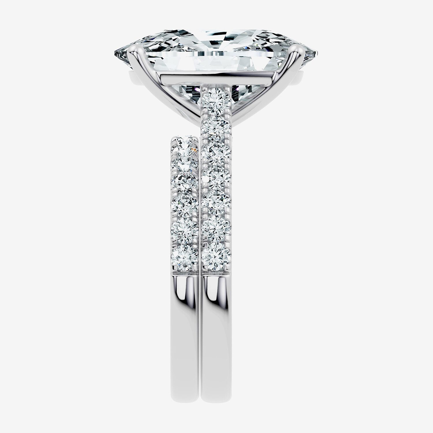 Signature By Modern Bride (F-G / Vs2-Si1) Womens Ct.T.W. Lab Grown White Diamond 14K Gold Cushion Side Stone Bridal Set