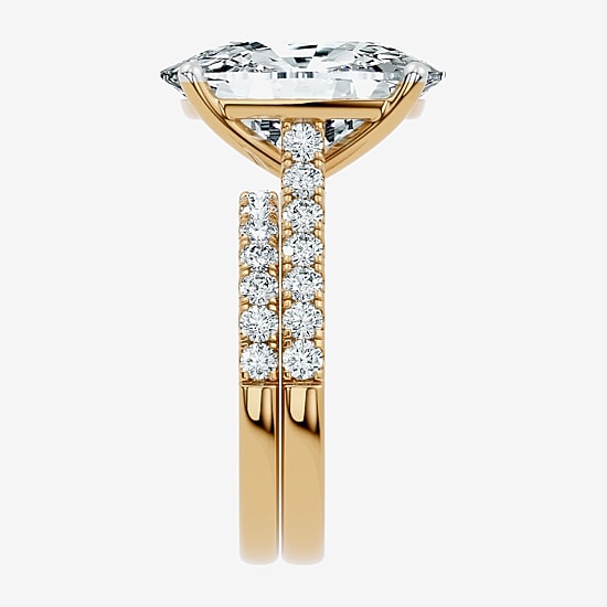 Signature By Modern Bride (F-G / Vs2-Si1) Womens 11 Ct.T.W. Lab Grown White Diamond 14K Gold Cushion Side Stone Bridal Set