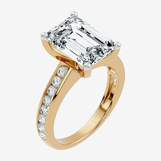 Signature By Modern Bride (F-G / Vs2-Si1) Womens 6 1/2 Ct. T.W. Lab Grown White Diamond 14K Gold Side Stone Engagement Ring