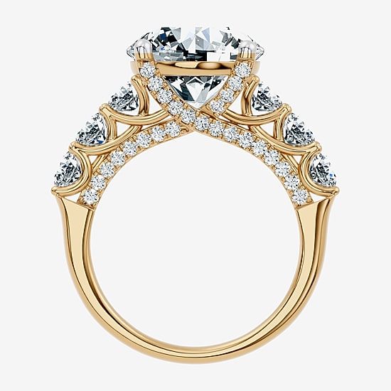 Signature By Modern Bride (F-G / Vs2-Si1) Womens 5 CT. T.W. Lab Grown White Diamond 10K Gold Round Side Stone Engagement Ring
