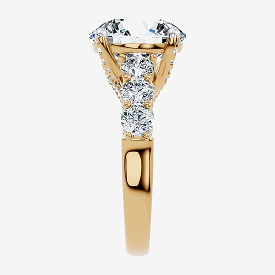 Signature By Modern Bride (F-G / Vs2-Si1) Womens 5 CT. T.W. Lab Grown White Diamond 10K Gold Round Side Stone Engagement Ring