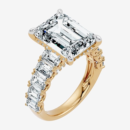 Signature By Modern Bride (F-G / Vs2-Si1) Womens 10 1/4 Ct. T.W. Lab Grown White Diamond 14K Gold Side Stone Engagement Ring