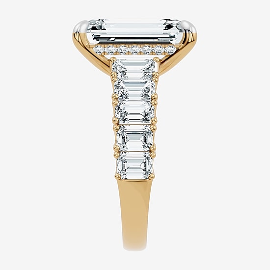 Signature By Modern Bride (F-G / Vs2-Si1) Womens 10 1/4 Ct. T.W. Lab Grown White Diamond 14K Gold Side Stone Engagement Ring