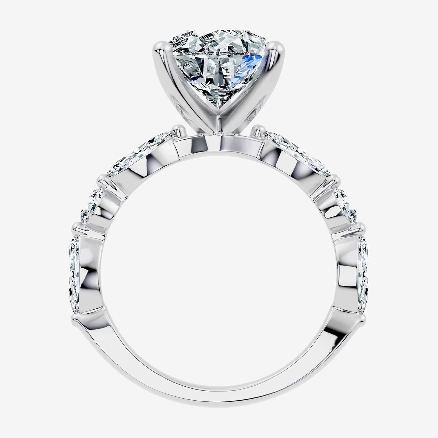 Signature By Modern Bride (F-G / Vs2-Si1) Womens CT. T.W. Lab Grown White Diamond 14K Gold Pear Side Stone Engagement Ring
