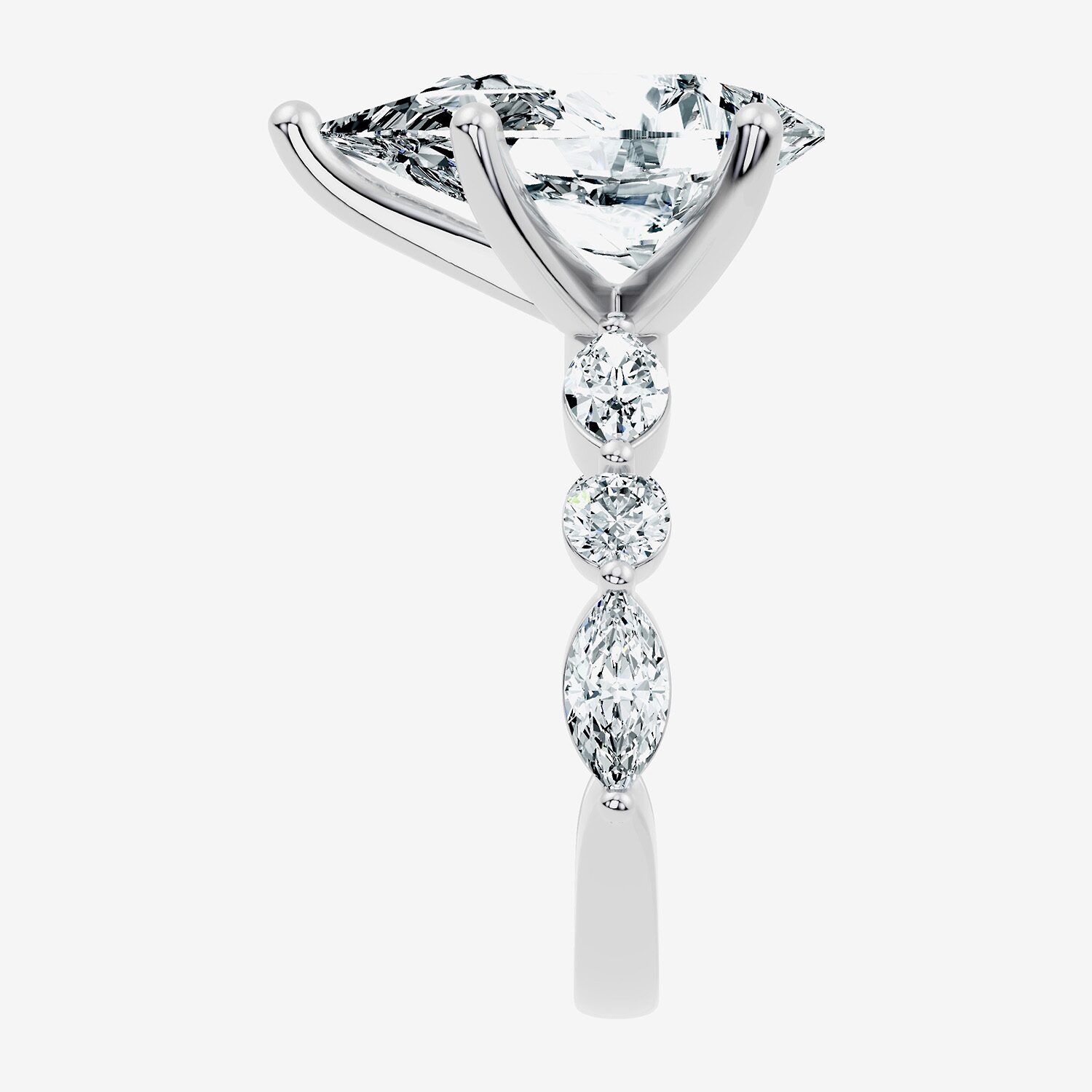 Signature By Modern Bride (F-G / Vs2-Si1) Womens CT. T.W. Lab Grown White Diamond 14K Gold Pear Side Stone Engagement Ring