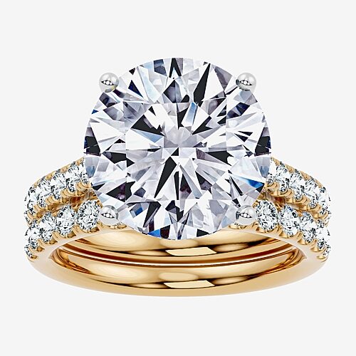 Modern Bride Signature By  (f-g / Vs2-si1) Womens 11 Ct.t.w. Lab Grown White Diamond 14k Gold Round S In Yellow