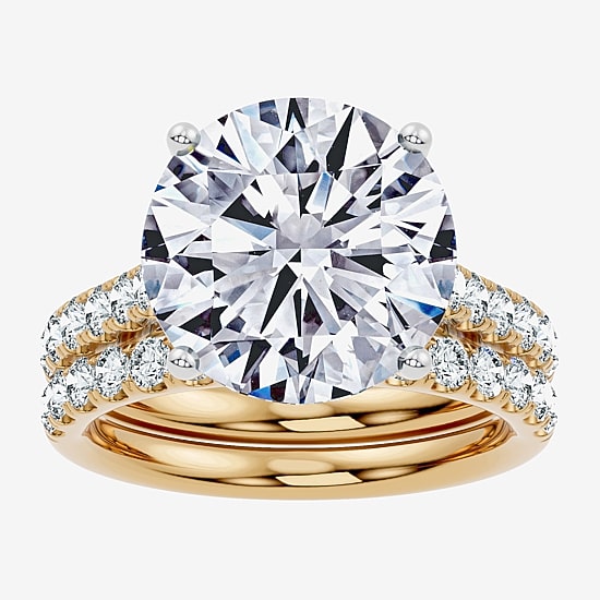 Signature By Modern Bride (F-G / Vs2-Si1) Womens 11 Ct.T.W. Lab Grown White Diamond 14K Gold Round Side Stone Bridal Set