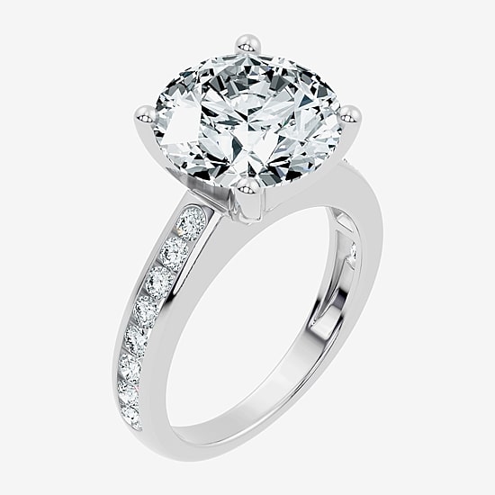 Signature By Modern Bride (F-G / Vs2-Si1) Womens 5 1/2 CT. T.W. Lab Grown White Diamond 14K Gold Round Side Stone Engagement Ring