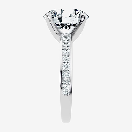 Signature By Modern Bride (F-G / Vs2-Si1) Womens 5 1/2 CT. T.W. Lab Grown White Diamond 14K Gold Round Side Stone Engagement Ring