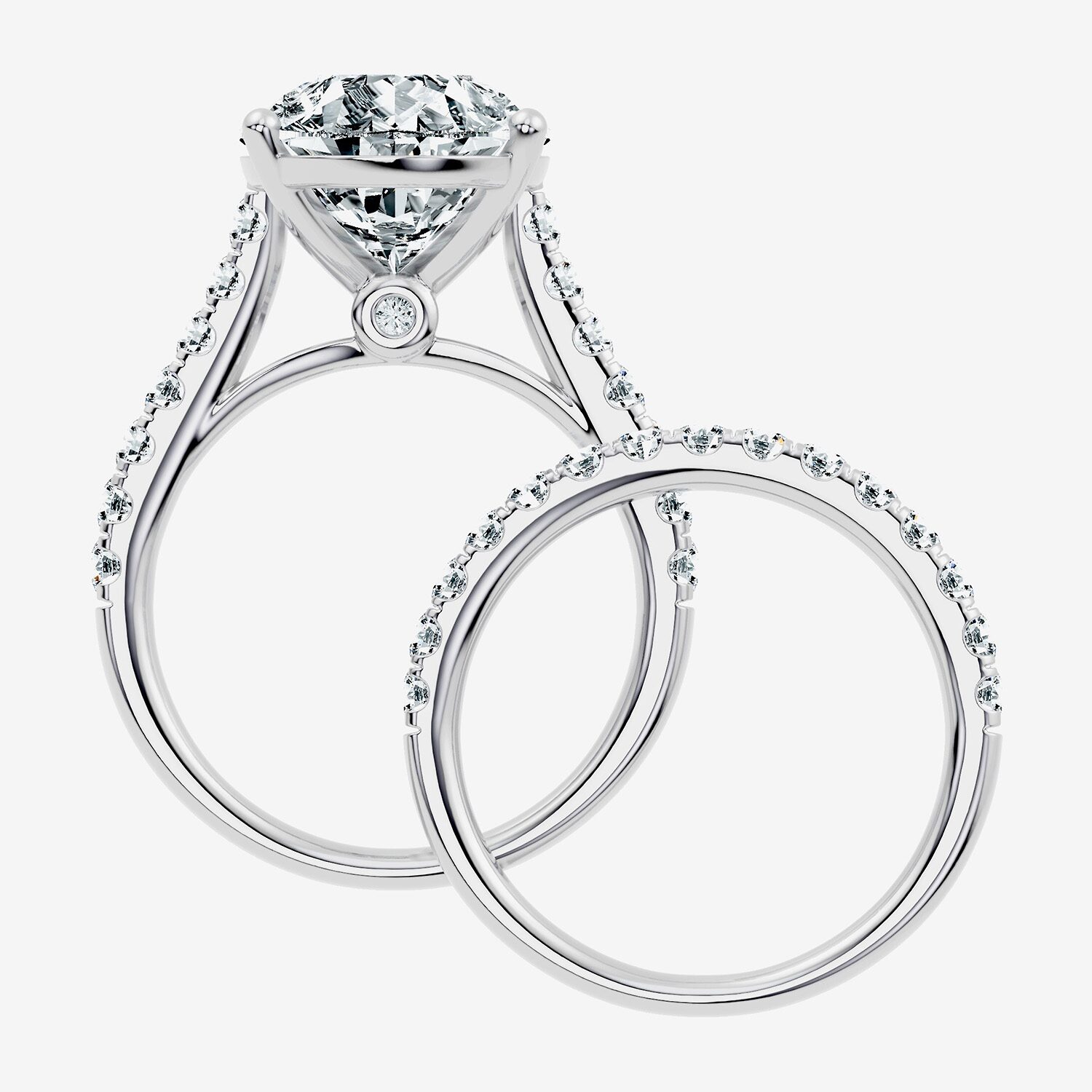 Signature By Modern Bride (F-G / Vs2-Si1) Womens Ct.T.W. Lab Grown White Diamond 14K Gold Pear Side Stone Bridal Set