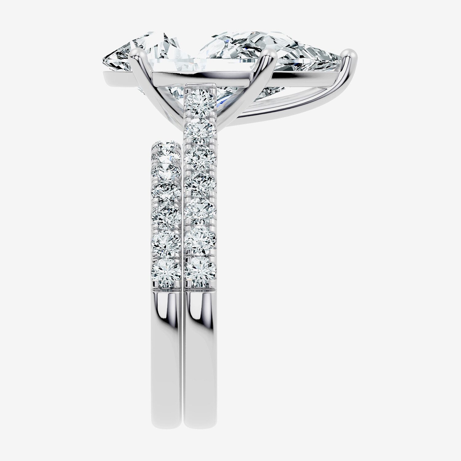Signature By Modern Bride (F-G / Vs2-Si1) Womens Ct.T.W. Lab Grown White Diamond 14K Gold Pear Side Stone Bridal Set