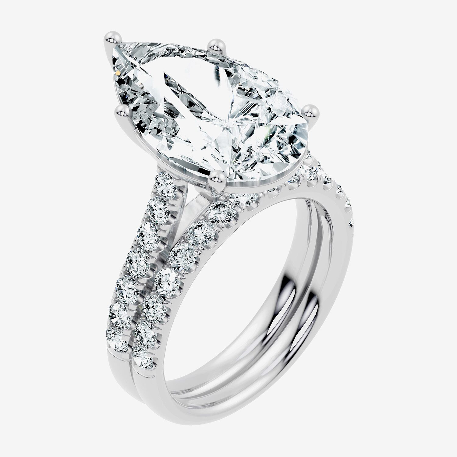 Signature By Modern Bride (F-G / Vs2-Si1) Womens Ct.T.W. Lab Grown White Diamond 14K Gold Pear Side Stone Bridal Set