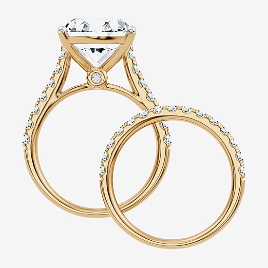 Signature By Modern Bride (F-G / Vs2-Si1) Womens 11 Ct.T.W. Lab Grown White Diamond 14K Gold Oval Side Stone Bridal Set