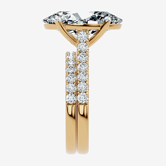 Signature By Modern Bride (F-G / Vs2-Si1) Womens 11 Ct.T.W. Lab Grown White Diamond 14K Gold Oval Side Stone Bridal Set