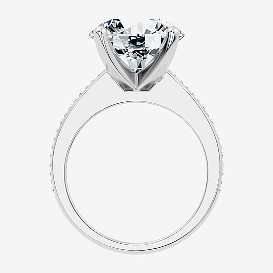 Signature By Modern Bride (F-G / Vs2-Si1) Womens 6 1/2 Ct. T.W. Lab Grown White Diamond 14K Gold Round Side Stone Engagement Ring