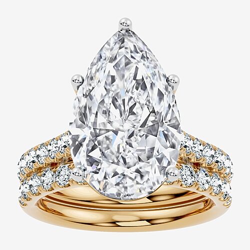 Modern Bride Signature By  (f-g / Vs2-si1) Womens 11 Ct.t.w. Lab Grown White Diamond 14k Gold Pear Si In Yellow