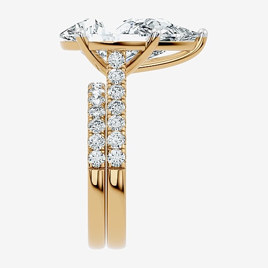 Signature By Modern Bride (F-G / Vs2-Si1) Womens 11 Ct.T.W. Lab Grown White Diamond 14K Gold Pear Side Stone Bridal Set