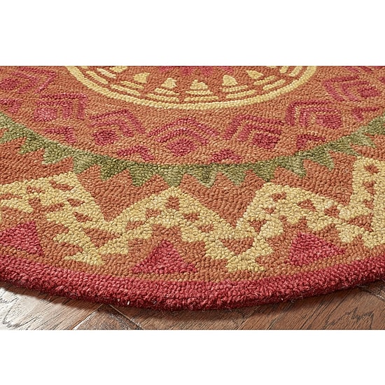 LR HOME Daisy Southwest Indoor Round Area Rug