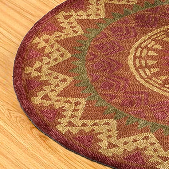 LR HOME Daisy Southwest Indoor Round Area Rug