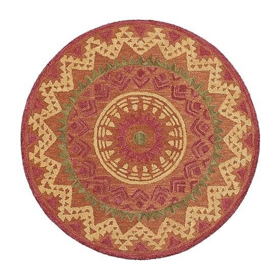 LR HOME Daisy Southwest Indoor Round Area Rug