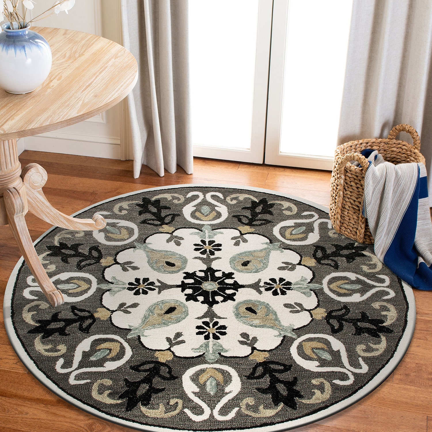 LR Home Mila Medallion Hand Tufted Indoor Round Area Rug
