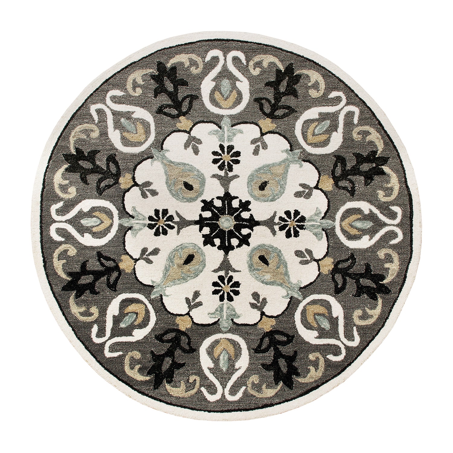 LR Home Mila Medallion Hand Tufted Indoor Round Area Rug
