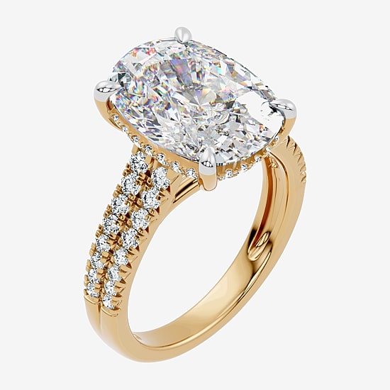 Signature By Modern Bride (F-G / Vs2-Si1) Womens 10 1/2 Ct. T.W. Lab Grown White Diamond 14K Gold Cushion Side Stone Engagement Ring