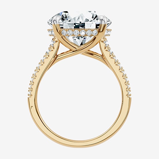 Signature By Modern Bride (F-G / Vs2-Si1) Womens 8 1/2 Ct. T.W. Lab Grown White Diamond 14K Gold Round Side Stone Engagement Ring
