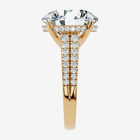 Signature By Modern Bride (F-G / Vs2-Si1) Womens 8 1/2 Ct. T.W. Lab Grown White Diamond 14K Gold Round Side Stone Engagement Ring
