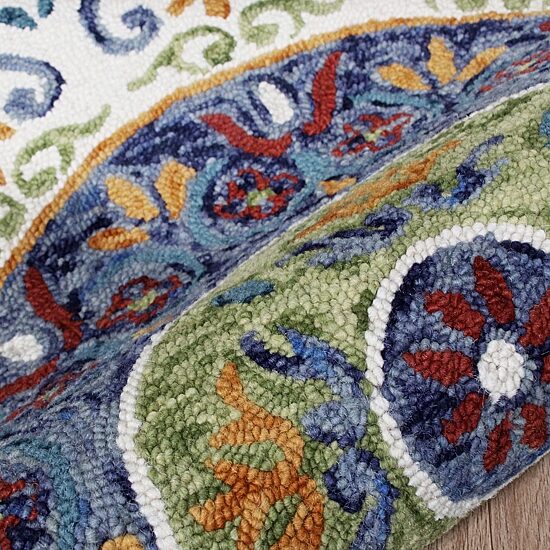 LR Home Sindy Medallion Hand Tufted Indoor Round Area Rug