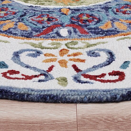 LR Home Sindy Medallion Hand Tufted Indoor Round Area Rug